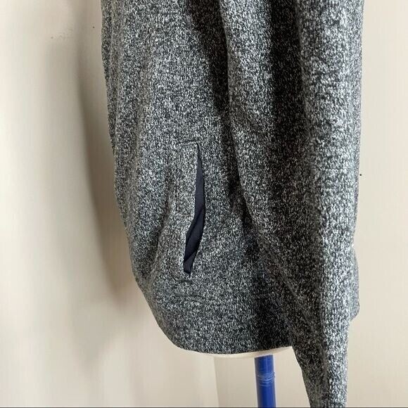 Mens Sweater Jacket Knit Size L Full Zip Long Sleeves Mock neck Gray - Picture 7 of 12